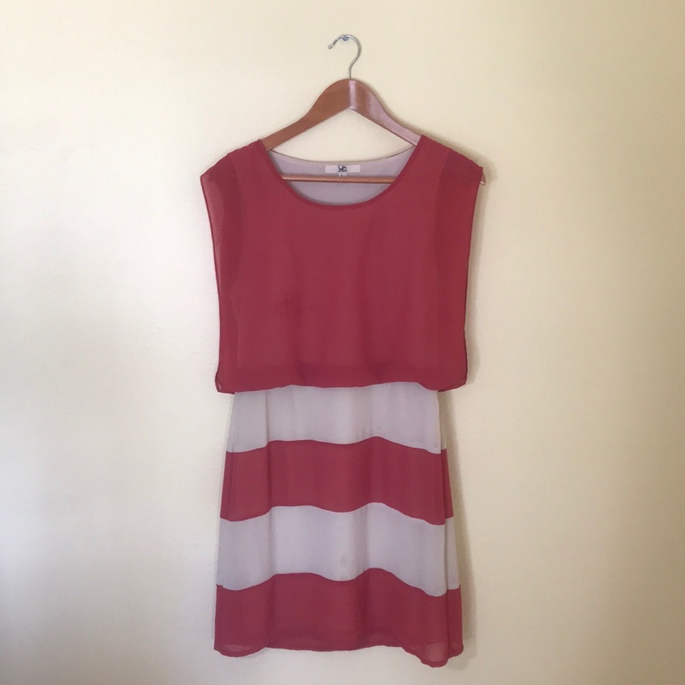 Coral Pink and Cream Dress